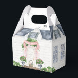 Frühjahr | Frohe Ostern | Haus Geschenkschachtel<br><div class="desc">Überraschen Sie Ihre Freunde bei Ihrer Ostereierjagd mit dieser Frühjahrshaus Gefälligkeitsbox. Diese Gunst-Box hat eine Aquarelltür mit einem Osterkorb auf der Vorderseite. Auf der Rückseite des Gebäudes befinden sich einige Fenster, die mit Klettergerichten und Rose geschmückt sind. Die verwendeten Farben sind olivgrün, rosa, grau und braun. Ein rosa Banner über...</div>