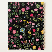 Frühjahr für Wildblumen Blumenmuster auf Schwarz Planer (Rückseite)