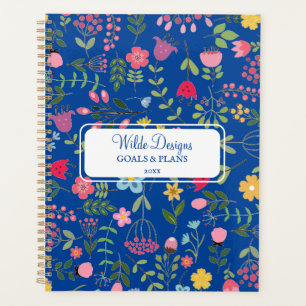 Frühjahr für Wildblumen Blumenmuster Bright Blue Planer