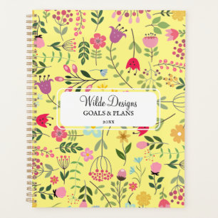 Frühjahr für Wildblumen Blumenmuster Lemon Gelb Planer