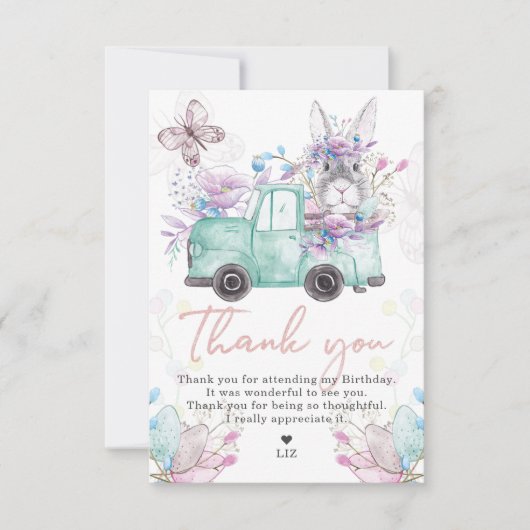 Frühjahr Geburtstag Dankeskarte (Vorderseite)