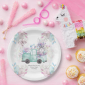 Frühjahr Geburtstag Personalisiertes Muster Bunny  Pappteller (Party)