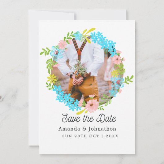 Frühjahr Geburtstag Save the Date (Vorderseite)