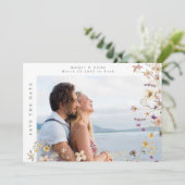 Frühjahr Gerahmte Wildblume Boho Wedding Foto Save The Date (Stehend Vorderseite)