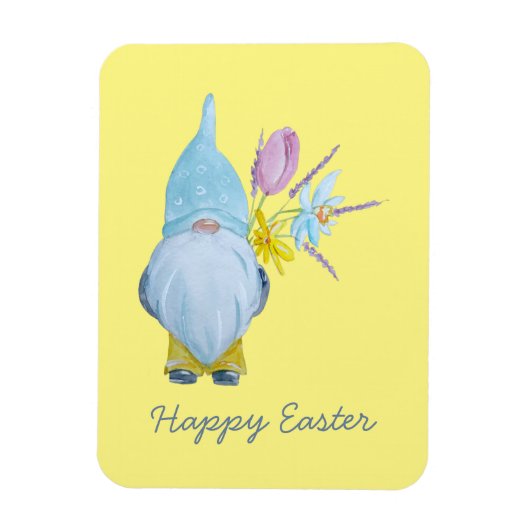Frühjahr Gnome Happy Oaster Magnet (Vertikal)