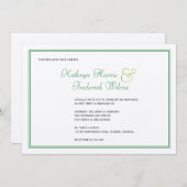 Frühjahr grün elegante formelle Hochzeitseinladung Einladung (Vorne/Hinten)