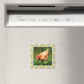 Frühjahr grün und Osterrosa blauer Rahmen Magnet (In Situ (Geschirrspüler))