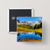 Frühjahr Grünes Foto Frühjahr Berg Button (Vorne & Hinten)