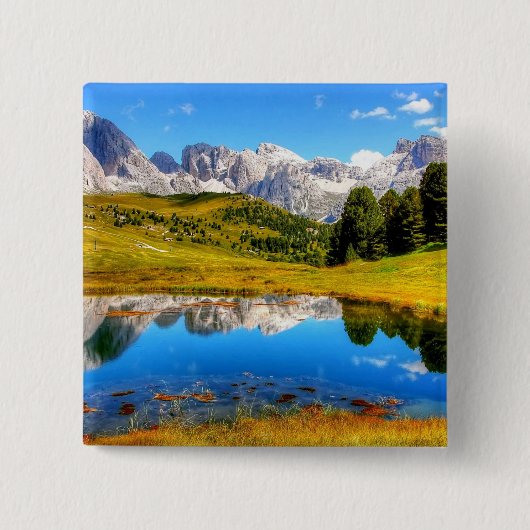 Frühjahr Grünes Foto Frühjahr Berg Button (Vorderseite)