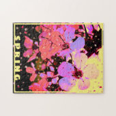 Frühjahr Heissrosa Kirschblossom auf Gelb Puzzle (Horizontal)