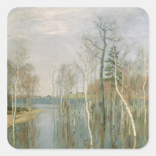 Frühjahr, Hochwasser, 1897 Quadratischer Aufkleber