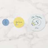 Frühjahr Hochzeit Blau und Gelb Konfetti (Vorderseiten)