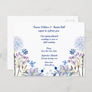 Frühjahr-Hochzeit im Herbst-Aufschub-Ankündigung P Ankündigungspostkarte