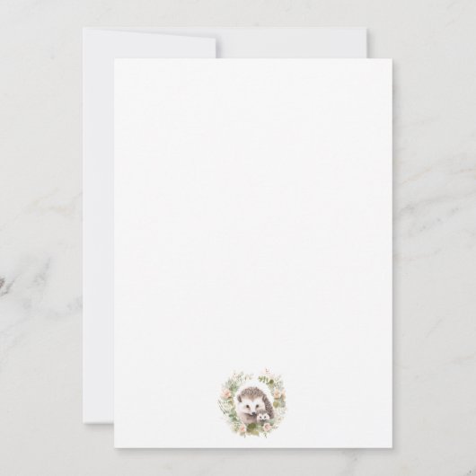 Frühjahr-Igel Kinderdusche Einladung (Rückseite)