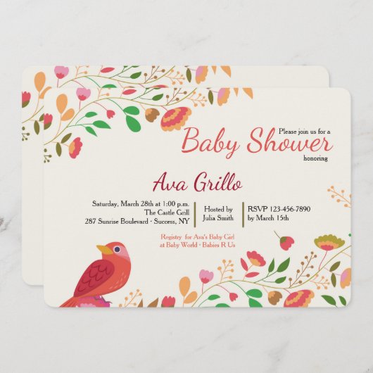 Frühjahr Kardinal Einladung (Vorne/Hinten)