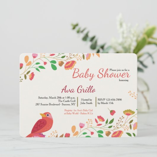 Frühjahr Kardinal Einladung (Stehend Vorderseite)