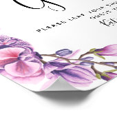 Frühjahr lila Hochzeitsguestbook Tree SIGN Poster (Ecke)