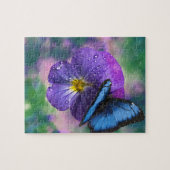 Frühjahr lila Panik und Schmetterling Puzzle (Horizontal)