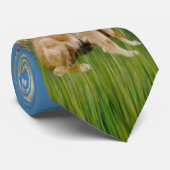 Frühjahr (Monet) - Goldener Retriever Krawatte (Gerollt)