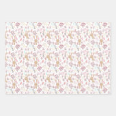 Frühjahr Niedlich Bunny Muster Wrapping Papierblät Geschenkpapier Set (Vorderseite)