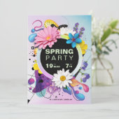 Frühjahr- oder Sommerveranstaltung zum Party Einladung (Stehend Vorderseite)