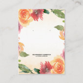 Frühjahr Orange Red Floral Earring Display Visitenkarte (Vorderseite)