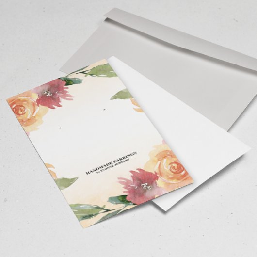 Frühjahr Orange Red Floral Earring Display Visitenkarte