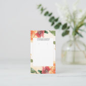 Frühjahr Orange Red Floral Earring Display Visitenkarte (Stehend Vorderseite)