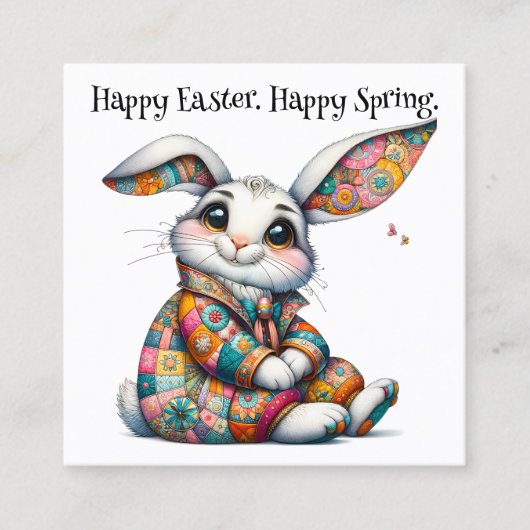 Frühjahr Ostern Handout - sehen Sie zurück! Quadratische Visitenkarte (Vorderseite)