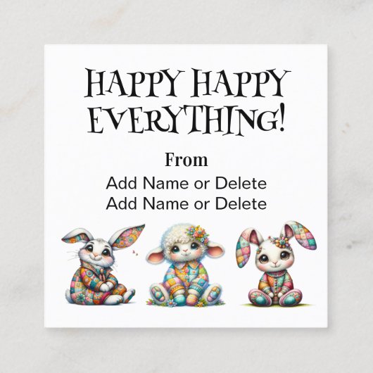 Frühjahr Ostern Handout - sehen Sie zurück! Quadratische Visitenkarte (Rückseite)