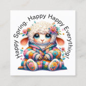 Frühjahr Ostern Handout - sehen Sie zurück! Quadratische Visitenkarte (Vorderseite)