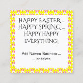 Frühjahr Ostern Handout - sehen Sie zurück! Quadratische Visitenkarte (Rückseite)