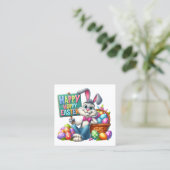 Frühjahr Ostern Handout - sehen Sie zurück! Quadratische Visitenkarte (Stehend Vorderseite)