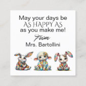 Frühjahr Ostern Handout - sehen Sie zurück! Quadratische Visitenkarte (Rückseite)