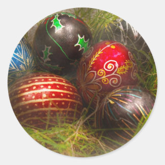 Frühjahr - Ostern - Ostereier Runder Aufkleber