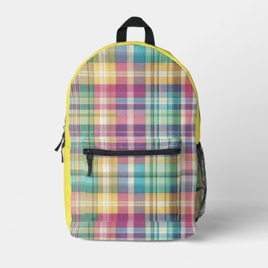 Frühjahr/Osterpaste kariert/Tartan Bedruckter Rucksack (Vorderseite)