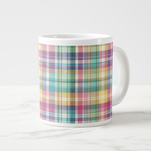 Frühjahr/Osterpaste kariert/Tartan Jumbo-Tasse (Vorderseite Rechts)