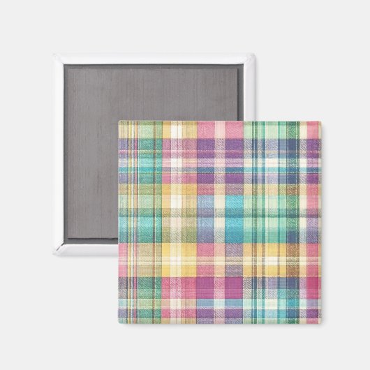 Frühjahr/Osterpaste kariert/Tartan Magnet (Vorderseite/Rückseite)