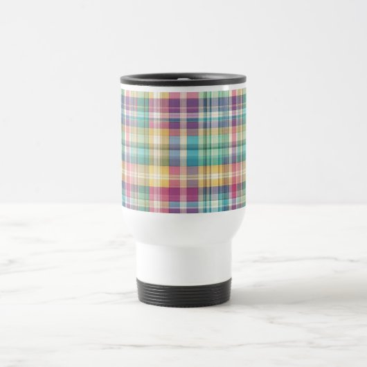 Frühjahr/Osterpaste kariert/Tartan Reisebecher (Mittel)