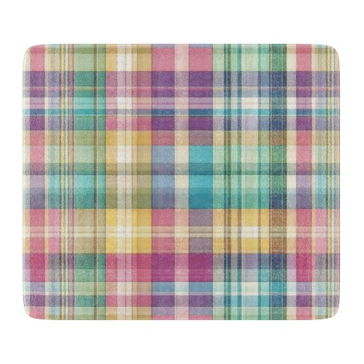 Frühjahr/Osterpaste kariert/Tartan Schneidebrett (Vorderseite)