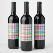Frühjahr/Osterpaste kariert/Tartan Weinetikett (Flaschen)
