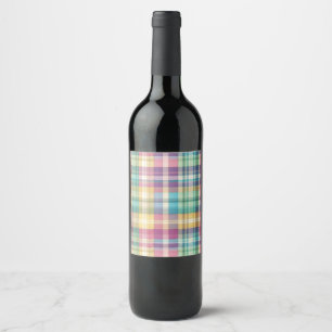 Frühjahr/Osterpaste kariert/Tartan Weinetikett