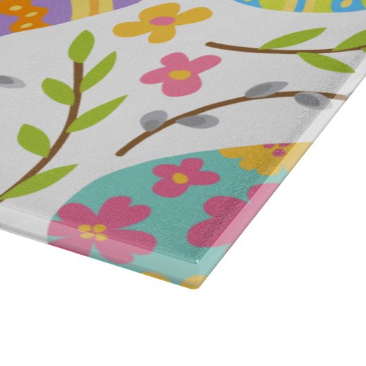Frühjahr & Osterurlaub Nahtloses Mustergeschenk Schneidebrett (Ecke)