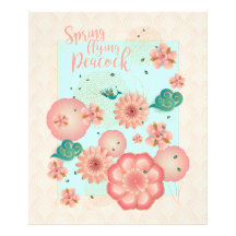 Frühjahr Peach Garden Flying Peacock Frische Pasta