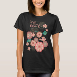 Frühjahr Peach Garden Flying Peacock Frische Pasta T-Shirt