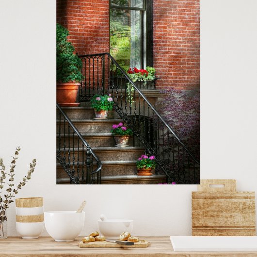 Frühjahr - Porch - Hoboken im Frühjahr Poster (Küche)