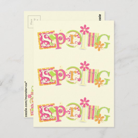 Frühjahr Postkarte (Vorne/Hinten)