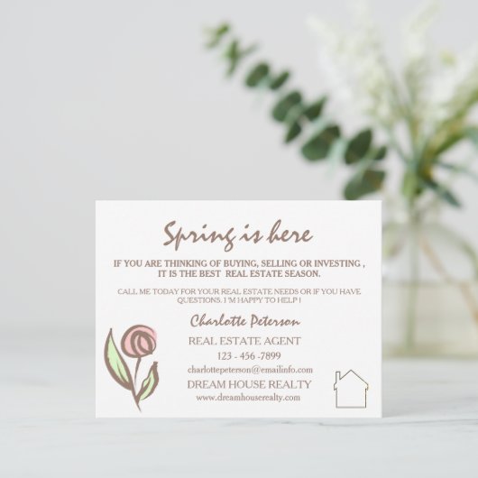 Frühjahr Real Anwesen Marketing Landwirtschaft Postkarte (Stehend Vorderseite)