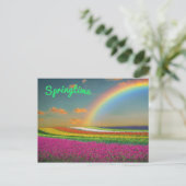 Frühjahr Regenbogen Lebhafte farbenfrohe Blume Postkarte (Stehend Vorderseite)