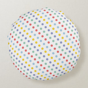 Frühjahr Regenbogen Polka Dot Muster Rundpilz Rundes Kissen